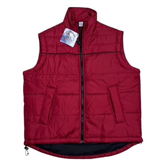 MARLBORO NWT Cigarettes Vintage Red Winter Puffer Parka Vest Mens Small - Picture 1 of 6